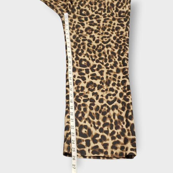 Reformation Marlon Leopard Print Crop Pants High Rise Straight Leg Sz 12 Mobwife - Picture 11 of 13